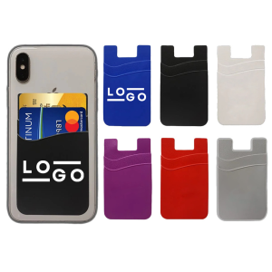 Promotional Dual Pocket Silicone Phone Wallets