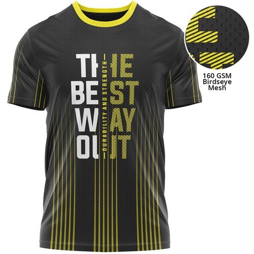 160 GSM Birdseye Mesh Performance Sublimation Short Sleeve T-Shirt