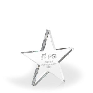 Celeste Acrylic Paperweight Award - Engraved