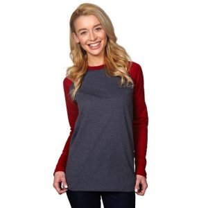 Ladies Cotton Two Tone Raglan Long Sleeve T-Shirt (Union Made)