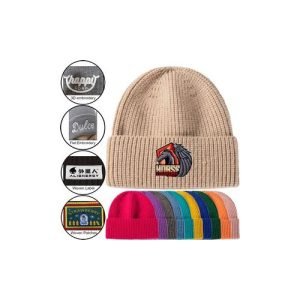 Unisex Cuffed Knitted Beanie With Custom Logo