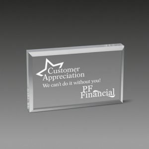 Straight Bevel Paperweight (4"x2½")