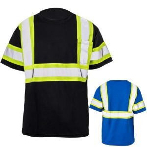 3.8 Oz. Polyester Class 3 Reflective Tape Safety T-Shirt With Pocket