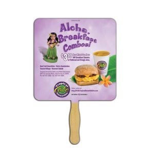 Square Sandwiched Hand Fan (2 Side/ Four Color Process Imprint)