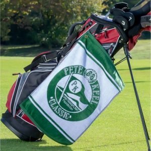 12"x 20" Sublimated Plush Microfiber Golf Towel w/ Grommet & Carabiner