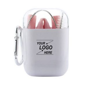 Collapsible Reusable Silicone Straw Kit