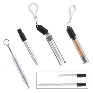 Retractable Stainless Steel Straw Cleaning Kit Reusable