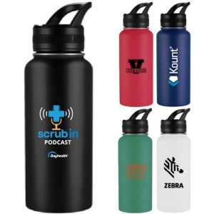 32oz Stainless Steel Vacuum Insulated Thermos Bottle w/ Lid, Handle