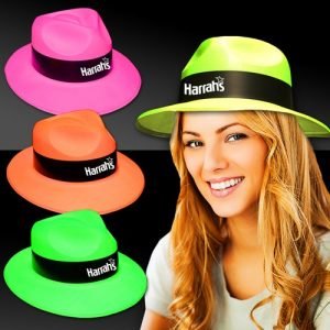 Neon Plastic Fedora Gangster Hats
